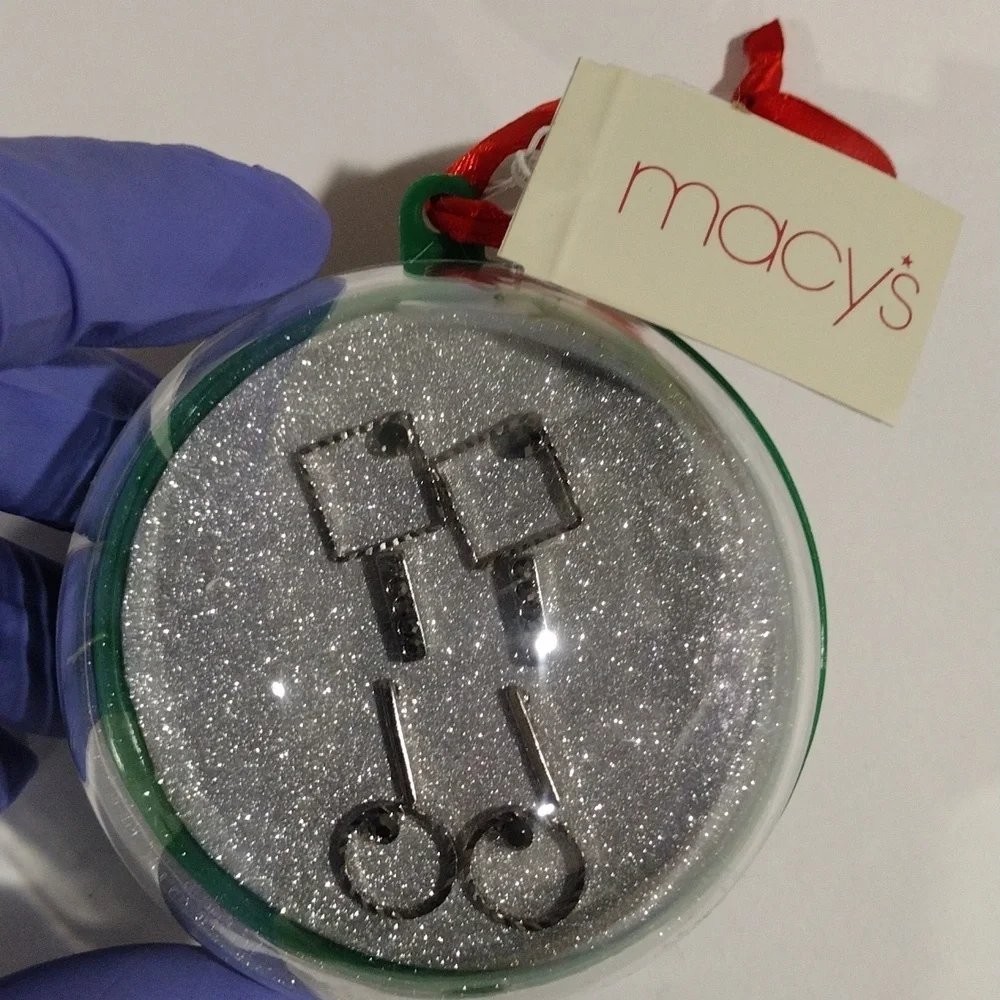 MACY'S Silver Minimalist Geometric shapes Earrings - Women's Fashion Jewelry